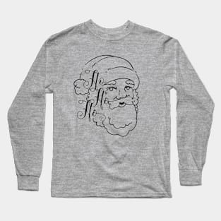 Ho Ho Ho (Santa head black ink drawing) Long Sleeve T-Shirt